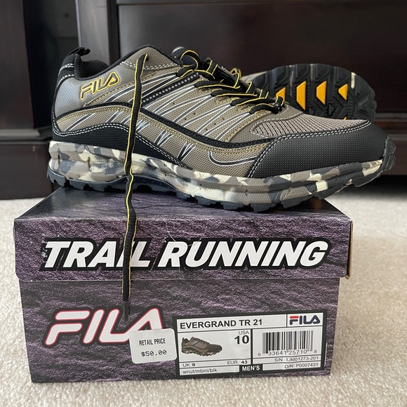 FILA EVERGRAND TR 21 Mens Size 10 Hiking/ Trail Running Shoes- Brand New - Picture 2 of 3